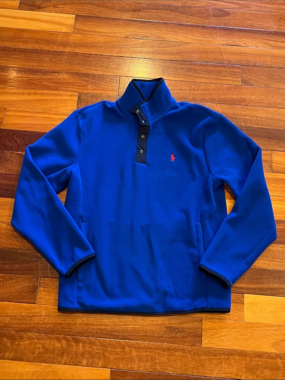 Polo by Ralph Lauren Blue Snap-T Performance Fleece Pullover Small